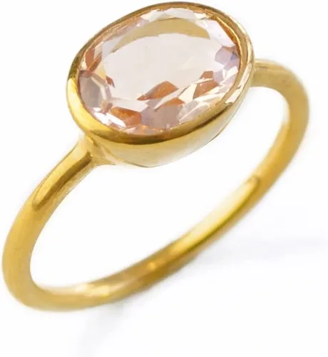 Vista 152 de Oval Birthstone Ring Bezel Set in Vermeil Gold, Sterling Silver, or Rose Gold, Stacking Birthstone Ring [rOMB]