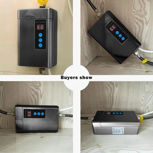 Vista 5 de Calentador de agua eléctrico sin depósito 110V 3000W debajo del fregadero, calentador de agua caliente instantáneo bajo demanda para cocina y baño