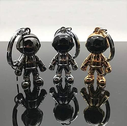 Vista 9 de Llavero de robot negro para hombre diseño creativo de hombre espacial llavero de coche para oficina mochila y bolso