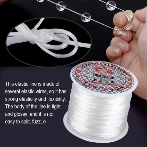 Vista 6 de Generic Cordón elástico para cuentas, 0.039 in, rosa, para pulseras y collares, fabricación de joyas de bricolaje
