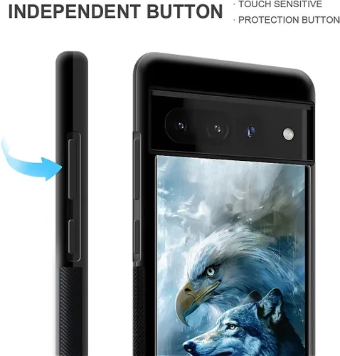 Vista 1192 de Compatible con Google Pixel 4A 5G Mobile Case Creative Acrylic Panel trasero Silicona Protección Grip especialmente diseñado para Google Pixel 4A 5G
