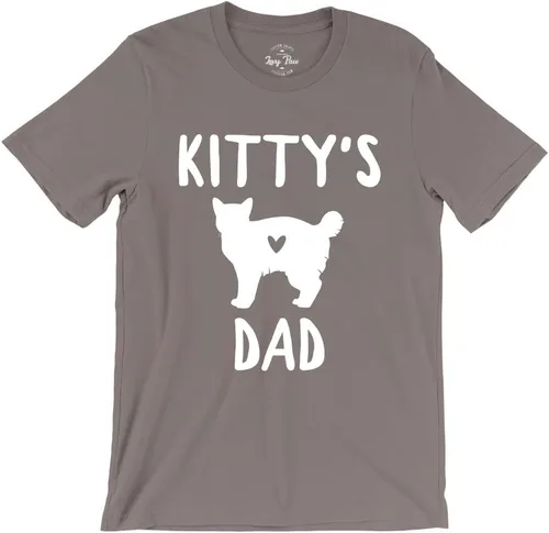 Vista 3 de Camiseta personalizada de raza de gato y nombre para hombre, linda camisa de gato y papá, divertida para regalar a papá y gato, varios