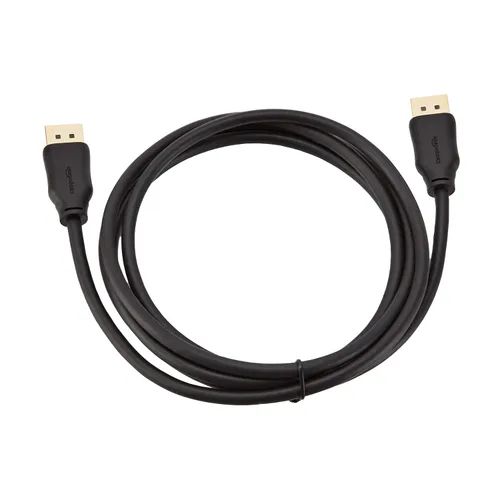 Vista 5 de Amazon Basics Cable DisplayPort 1.2, 21.6Gbps de alta velocidad, 4K @60Hz, 2K @165Hz, chapado en oro, 6 pies, negro