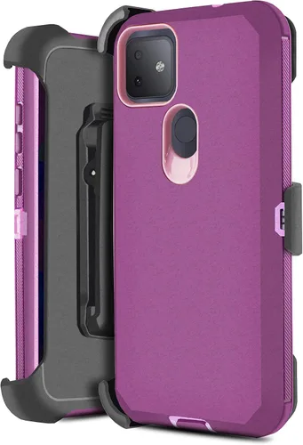 Vista 7 de Funda protectora híbrida para T-Mobile Revvl 5G a prueba de golpes con función atril de pantalla integrada y clip para cinturón, funda protectora