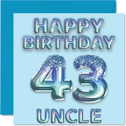 Vista 307 de Stuff4 Tarjeta de primer cumpleaños para niños, globo de fiesta con purpurina azul, tarjetas de feliz cumpleaños para niño de 1 año, nieto, hijo, 57