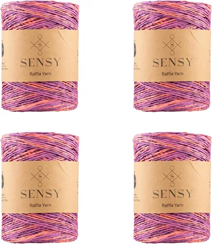 Vista 22 de Sensy Premium - Hilo de rafia multicolor (185 yardas, 100% papel, 400)