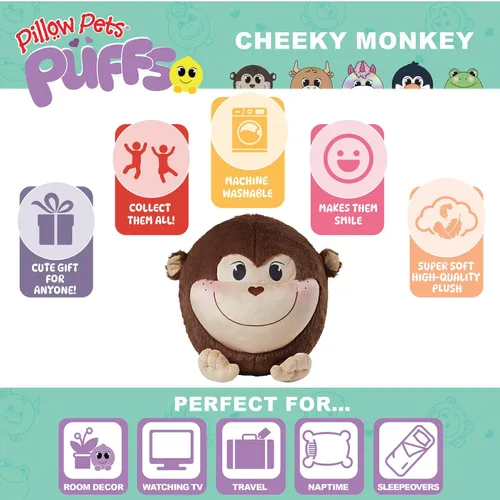 Vista 4 de Pillow Pets Mono, juguete de peluche de peluche de 10 pulgadas