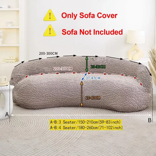 Vista 2 de Funda de sofá curvada semicircular, funda de sofá de alta elasticidad, funda de sofá gruesa antideslizante con protector inferior elástico