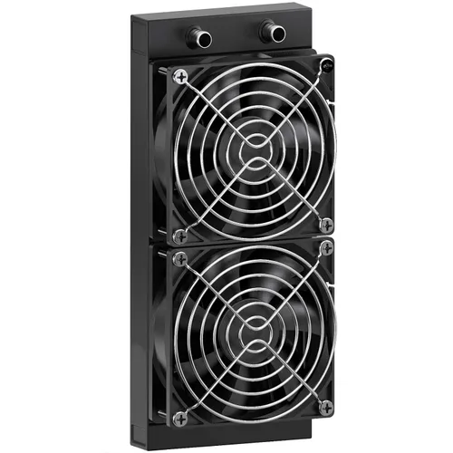 Vista 9 de Clyxgs Radiador de refrigeración por agua, radiador intercambiador de calor de aluminio de 8 tubos con ventilador para PC CPU, computadora, sistema