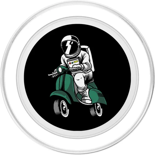 Vista 2 de Scooter Bike Moto Scoot – Astronauta Space Moped Scooter PopSockets MagSafe PopGrip para iPhone
