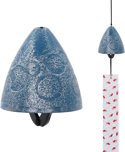 Vista 7 de Carillón de viento japonés de hierro fundido para exteriores, adorno para jardín, patio y balcón, decoración de campana de viento de metal colgante