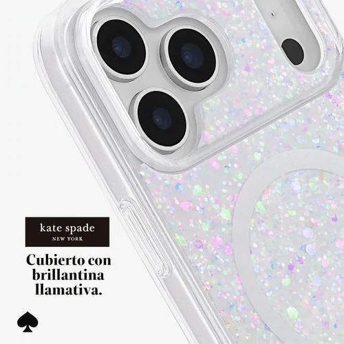 Vista 8 de kate spade new york Funda para iPhone 18 Pro - Brillantina gruesa Brillantina gruesa iridiscente