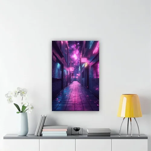 Vista 6 de 80s Inspired Neon Futuristic Poster – Retro Sci-Fi Glow Art – Unique Synthwave Home & Office Décor Canvas Poster Wall Art Decor Print Picture