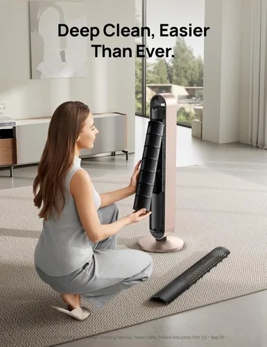 Vista 7 de Ventilador de torre inteligente Dreo con control de voz, ventilador oscilante de 120° compatible con Alexa/Google/App/control remoto, 42 pulgadas
