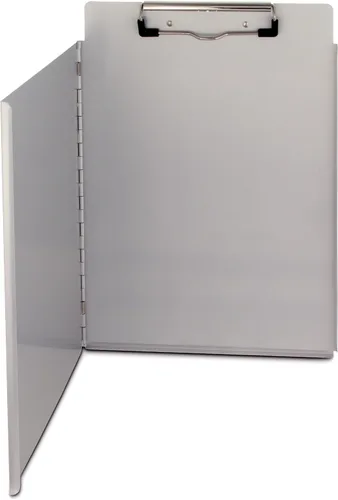Vista 5 de Saunders - Portapapeles de aluminio reciclado con cubierta de privacidad - Tamaño carta – 22017., Aluminio, gris