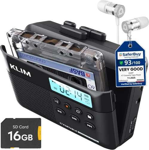 Vista 8 de Reproductor de casete K7, convierte cintas a digitales, micrófono Negro