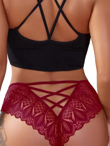 Vista 4 de SOLY HUX Women's Sexy Panties Thong for Women Back Cut Out Stappy Exotic Thongs Underwear Panties