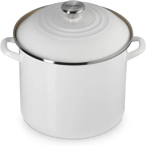 Vista 16 de Le Creuset - Olla tradicional esmaltada en acero, 12 cuartos de galón, Oliva con pomos de acero inoxidable
