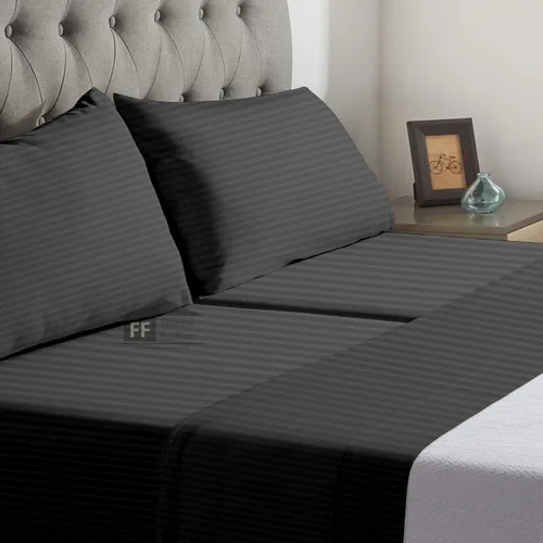 Vista 24 de Juego de sábanas para cama ajustable, tejido de satén suave, 400 hilos, 100% algodón egipcio, 5 piezas con 2 sábanas bajeras, juego de sábanas de 25