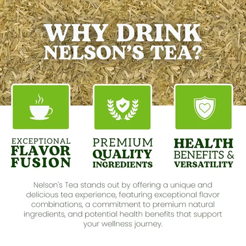 Vista 3 de Nelson's Tea Avena Sativa cortada y tamizada - Infusión nutritiva de hierbas para relajación y bienestar - Rico en propiedades nutricionales