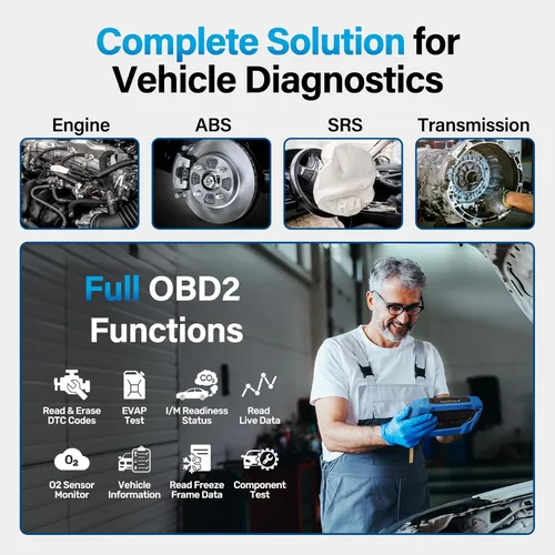 Vista 2 de BLCKTEC 460T OBD2 - Lector de códigos de escáner para coche, herramienta de diagnóstico del motor ABS SRS Transmisión, 12 servicios de reset, reset