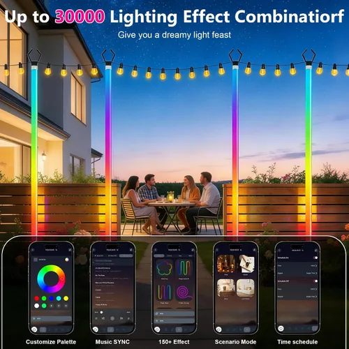 Vista 7 de AILBTON Tira de luces de neón, cuerda de luces LED flexible con control remoto y aplicación, múltiples modos de sincronización de música, luces LED