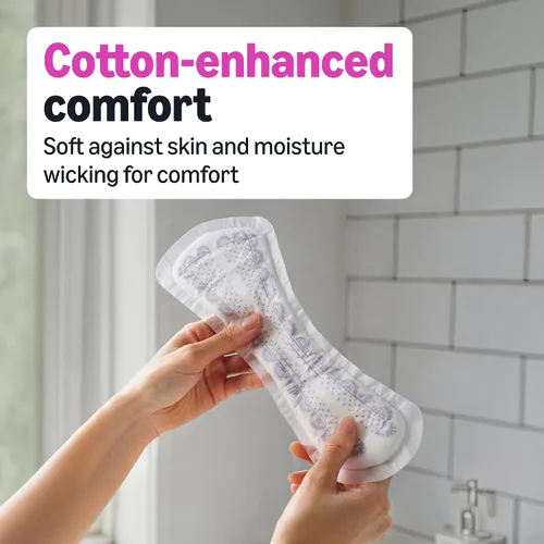 Vista 6 de Amazon Basics Almohadillas de incontinencia para mujeres, posparto, control de la vejiga, absorción durante la noche, sin perfume, con control