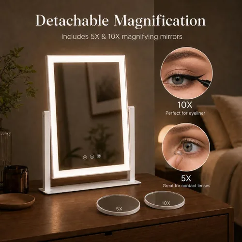 Vista 3 de DECADENCE Espejo de maquillaje iluminado de 17.3 x 13 pulgadas