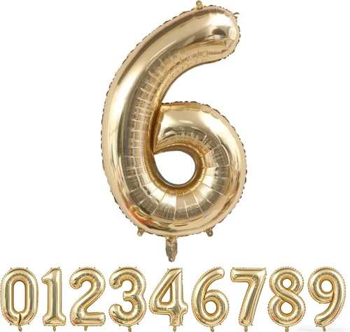 Vista 31 de Globo dorado claro con el número 0 de aluminio de 40 pulgadas, color oro champán, globo de helio 0 Mylar Oro claro 0