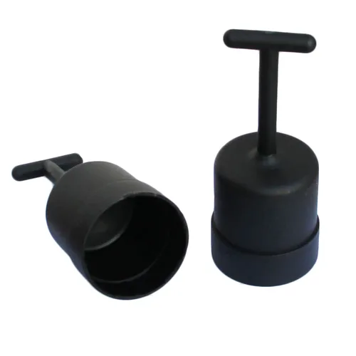 Vista 2 de 4 anillos roscados de base media y 1 herramienta de extracción de anillo de sombra negra para enchufes de base E26 con diámetro de 1-1/2 pulgadas