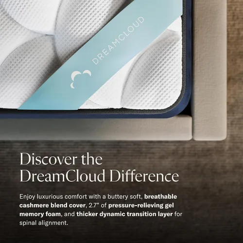Vista 3 de DreamCloud Premier - Colchón individual de 13 pulgadas, espuma viscoelástica de gel de lujo
