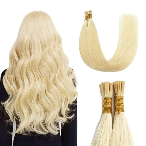 Vista 15 de Sunya - Extensiones de cabello humano con punta en I de 14 pulgadas, color negro azabache, extensiones de cabello humano con punta en I, extensiones