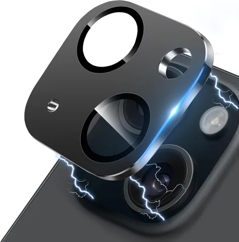 Vista 115 de Protector de Lente de Cámara para iPhone 14 / iPhone 14 Plus Película de Cubierta de Cámara de Metal, Vidrio Templado 9H, Antiarañazos, Compatible
