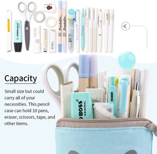 Vista 3 de EASTHILL Estuche para lápices de gran capacidad, bolsa organizadora con gran almacenamiento para Bullet Journal