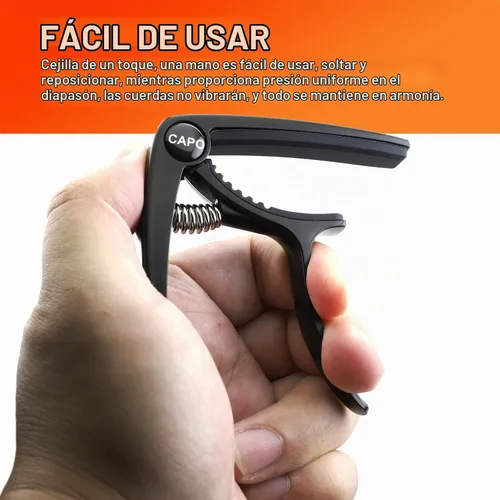 Vista 2 de Cejilla de guitarra acústica y eléctrica - Cejillas de guitarra de 6 cuerdas