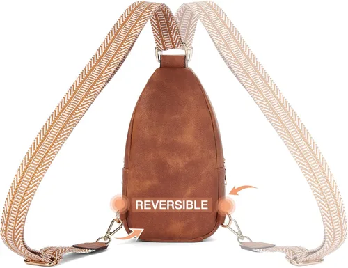 Vista 6 de Telena Sling Bag for Women Crossbody Fanny Packs for Women Leather Sling Chest Bag