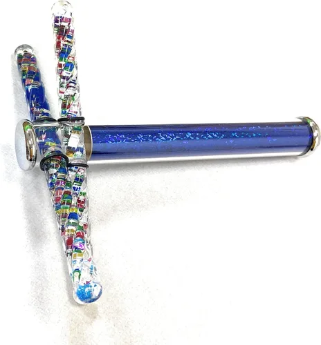 Vista 2 de Star Magic KaleidoscopeX - Varita de doble purpurina Kaleidsocope con dos varitas pequeñas con purpurina que cruza el caleidoscopio (azul)