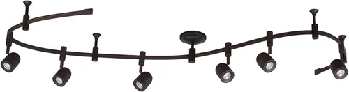 Vista 13 de Catalina Lighting Lámpara de Techo con Riel de 96", Bronce Frotado con Aceite, Riel Flexible LED Transicional de 5 Luces, Bombilla Incluida