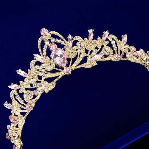 Vista 5 de Coronas para mujer Tiara para niñas Corona de princesa, 1 unidad (paquete de 1), Metal