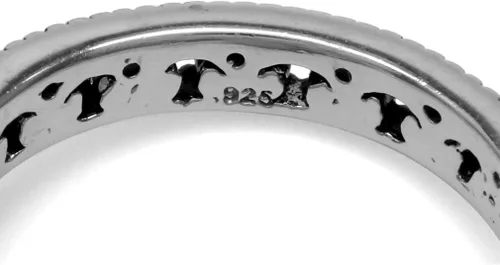 Vista 4 de Silvershake Anillo de filigrana apilable de plata de ley 925 con piedra natal auténtica, estilo eternidad