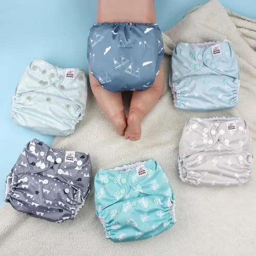 Vista 3 de Mama Koala Pañales de tela para bebé 3.0 con 6 insertos, con 2 bolsas reutilizables para húmedo y seco