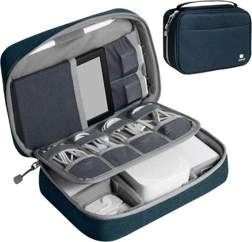 Vista 9 de pack all Organizador Electrónico Plus, Bolsa Organizadora de Cables de Mayor Capacidad, Estuche de Transporte Resistente a Golpes, Bolsa de Beige