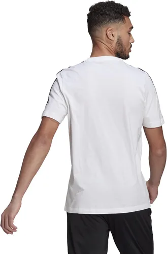 Vista 2 de adidas Camiseta Essentials de 3 rayas para hombre Negro Blanco