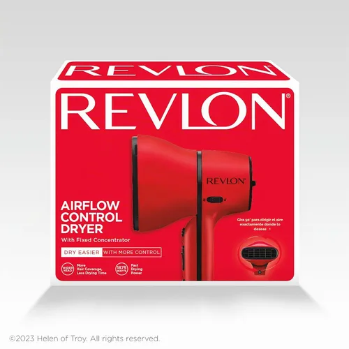 Vista 6 de REVLON Secador de pelo con control de flujo de aire con difusor, color rojo