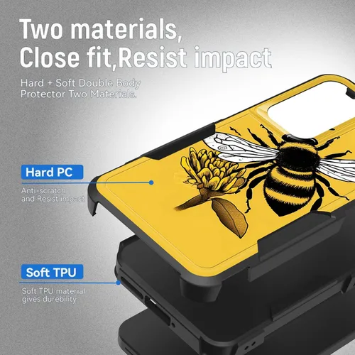 Vista 564 de Funda para Galaxy A14 5G, resistente de doble capa híbrida de policarbonato duro, goma suave, a prueba de golpes, funda protectora resistente