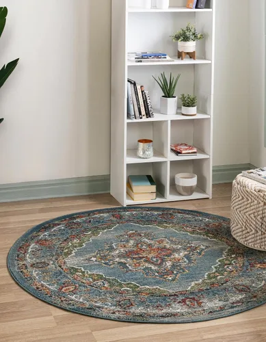 Vista 18 de Unique Loom Isabella Collection - Alfombra de área - Rossellini (2 x 3 pies, rectangular, azul/beige)