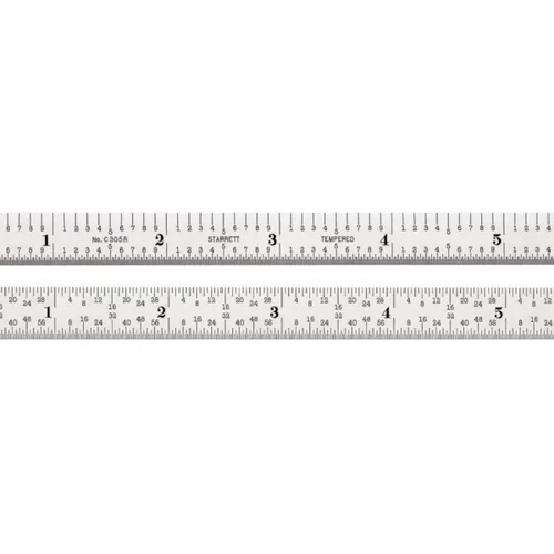 Vista 14 de Starrett Regla de acero totalmente flexible con acabado cromado satinado, lectura rápida y graduación en pulgadas, graduación 3R, 6 pulgadas