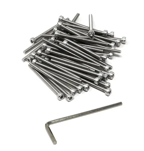 Vista 29 de iexcell Kit de tornillos de cabeza hexagonal de acero inoxidable 304, 100 unidades M2 x 0.157 in, paso de rosca de 0.016 in