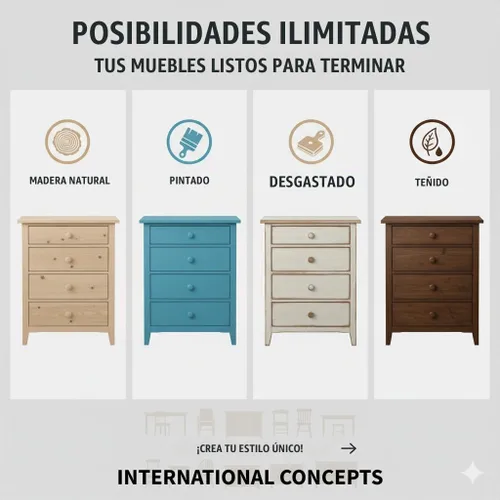 Vista 4 de International Concepts - Lámpara de mesa, madera, sin terminar