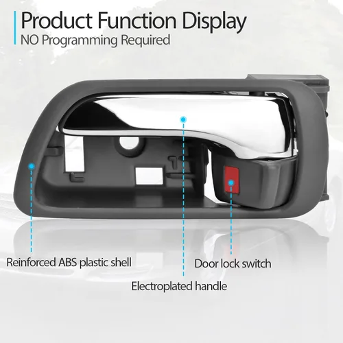 Vista 5 de Manijas de puerta interiores compatibles con Toyota Camry 2002-2006 Reemplazan 6920633040 69206AA021B2, delantera y trasera interior izquierdo